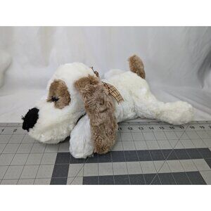 Walmart White Brown Dog Plush Laying 15 Inch Stuffed Animal Toy‎